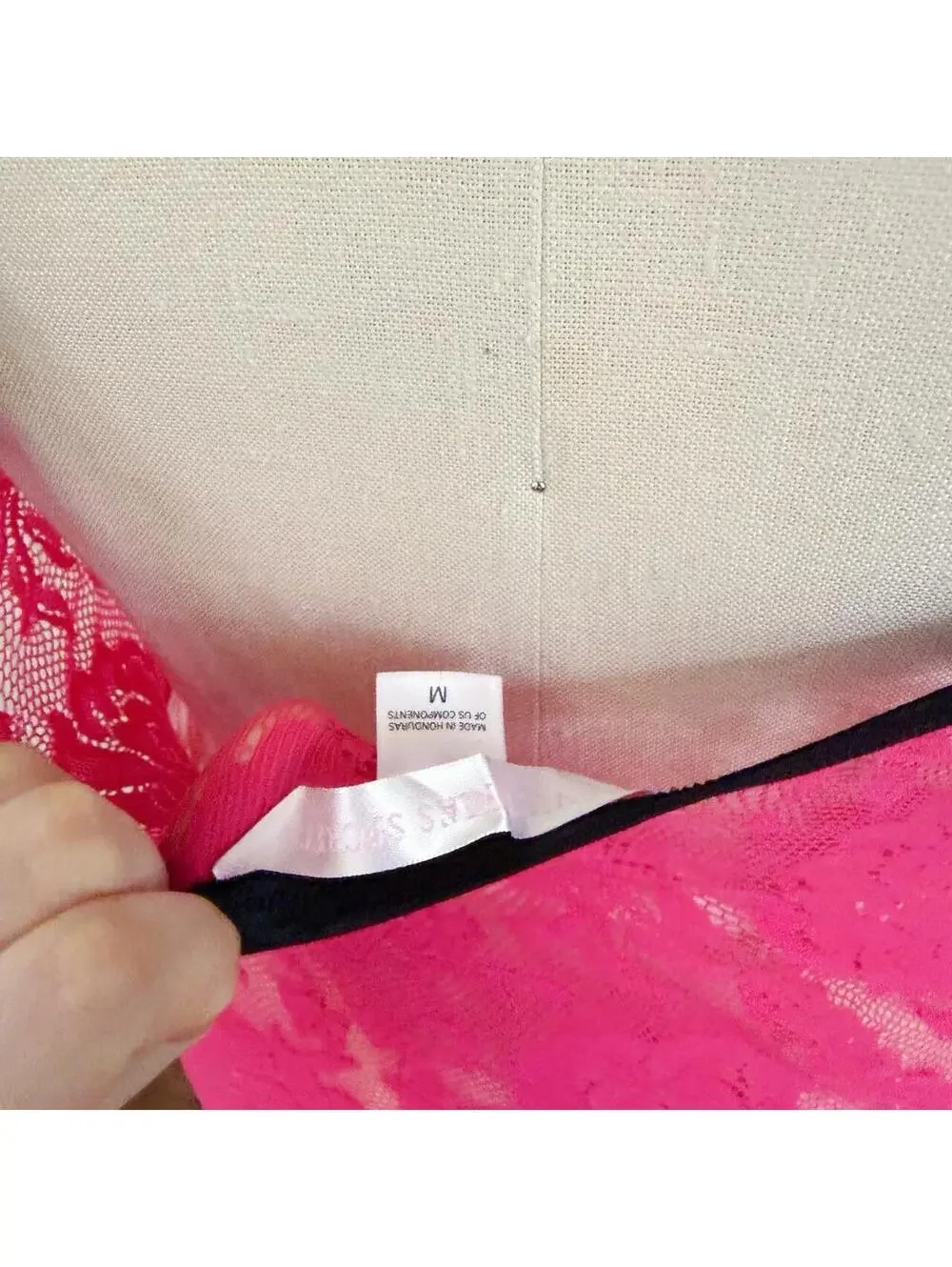 Victoria's Secret Y2K Hot Pink Lace Slip Maxi Dress in Pink